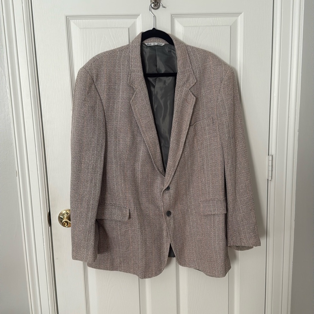 Men's Classic Blazer - gray tweed with orange and blue accent Mario ferranti 44r